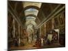 Restoring the Grande Galerie of the Louvre, 1796, on the Right, Robert Painting-Hubert Robert-Mounted Premium Giclee Print