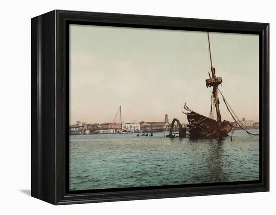 Restos Del U.S.S. Maine, Havana-William Henry Jackson-Framed Stretched Canvas