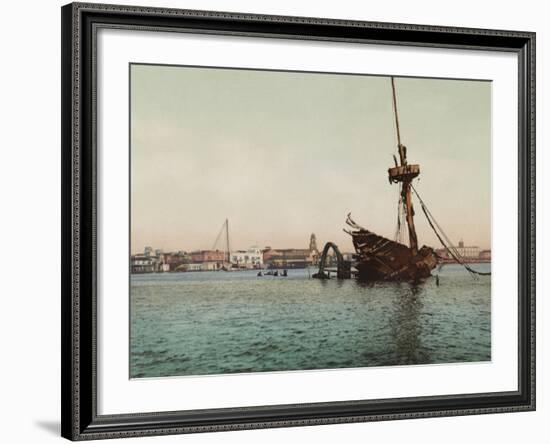 Restos Del U.S.S. Maine, Havana-William Henry Jackson-Framed Photo