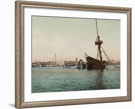 Restos Del U.S.S. Maine, Havana-William Henry Jackson-Framed Photo