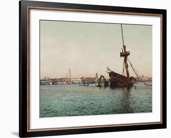 Restos Del U.S.S. Maine, Havana-William Henry Jackson-Framed Photo