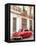 Restrored Red American Car Pakred Outside Faded Colonial Buildings, Havana, Cuba-Lee Frost-Framed Premier Image Canvas