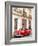 Restrored Red American Car Pakred Outside Faded Colonial Buildings, Havana, Cuba-Lee Frost-Framed Photographic Print