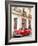 Restrored Red American Car Pakred Outside Faded Colonial Buildings, Havana, Cuba-Lee Frost-Framed Photographic Print