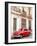 Restrored Red American Car Pakred Outside Faded Colonial Buildings, Havana, Cuba-Lee Frost-Framed Photographic Print