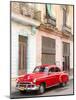 Restrored Red American Car Pakred Outside Faded Colonial Buildings, Havana, Cuba-Lee Frost-Mounted Photographic Print