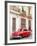 Restrored Red American Car Pakred Outside Faded Colonial Buildings, Havana, Cuba-Lee Frost-Framed Photographic Print