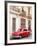 Restrored Red American Car Pakred Outside Faded Colonial Buildings, Havana, Cuba-Lee Frost-Framed Photographic Print