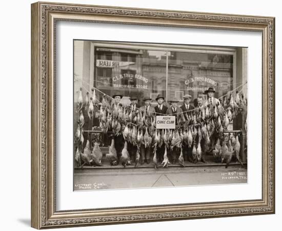 Result of a Duck Shoot Near Houston, Texas, USA, 1921-Litterst Commercial Photo Company-Framed Photographic Print
