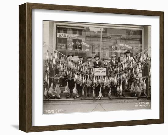 Result of a Duck Shoot Near Houston, Texas, USA, 1921-Litterst Commercial Photo Company-Framed Photographic Print