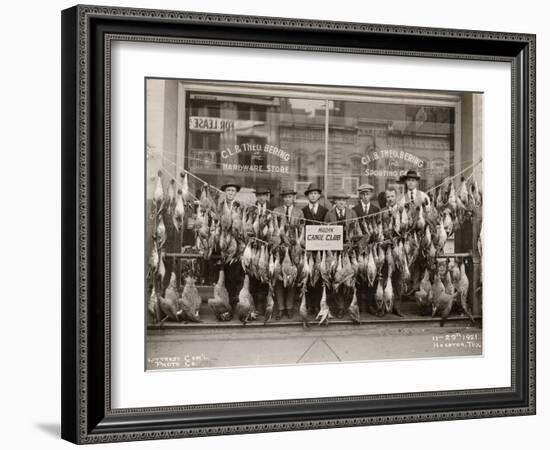 Result of a Duck Shoot Near Houston, Texas, USA, 1921-Litterst Commercial Photo Company-Framed Photographic Print