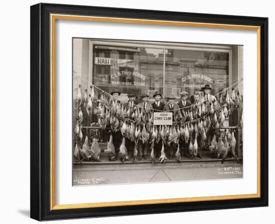 Result of a Duck Shoot Near Houston, Texas, USA, 1921-Litterst Commercial Photo Company-Framed Photographic Print