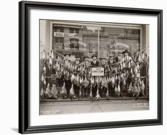 Result of a Duck Shoot Near Houston, Texas, USA, 1921-Litterst Commercial Photo Company-Framed Photographic Print