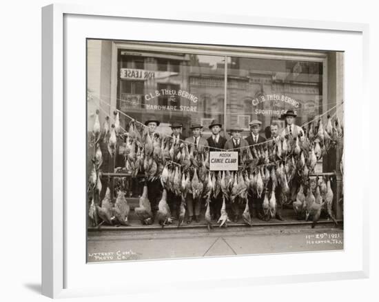 Result of a Duck Shoot Near Houston, Texas, USA, 1921-Litterst Commercial Photo Company-Framed Photographic Print