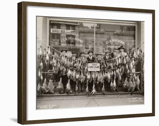 Result of a Duck Shoot Near Houston, Texas, USA, 1921-Litterst Commercial Photo Company-Framed Photographic Print