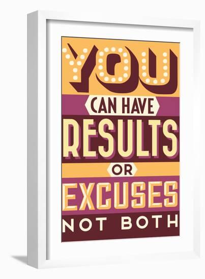 Results Not Excuses-Vintage Vector Studio-Framed Art Print