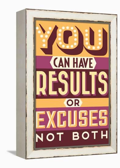 Results Not Excuses-Vintage Vector Studio-Framed Stretched Canvas