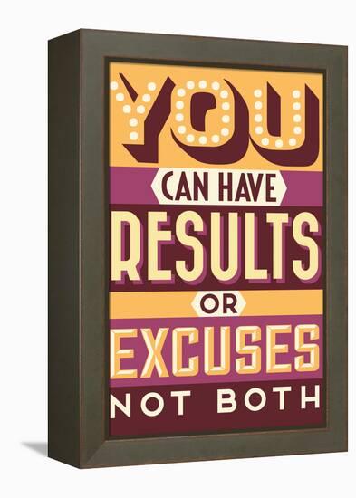 Results Not Excuses-Vintage Vector Studio-Framed Stretched Canvas