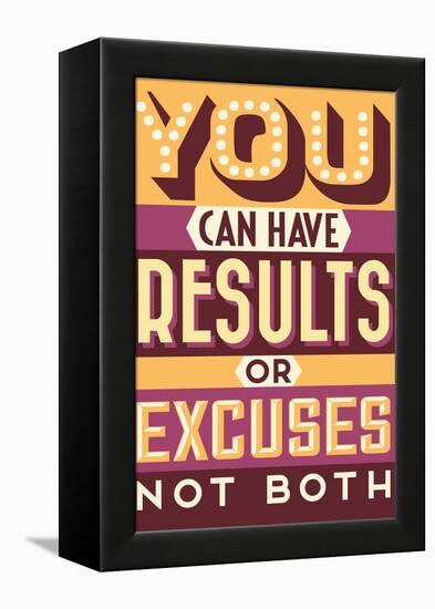 Results Not Excuses-Vintage Vector Studio-Framed Stretched Canvas