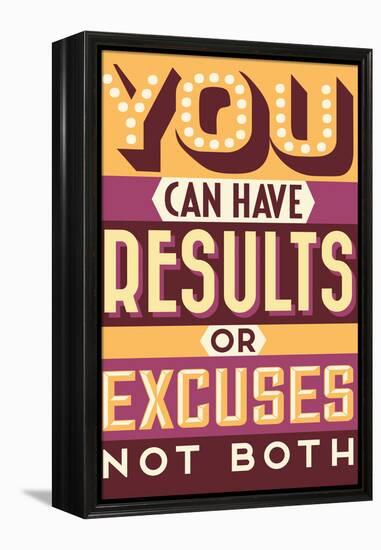 Results Not Excuses-Vintage Vector Studio-Framed Stretched Canvas