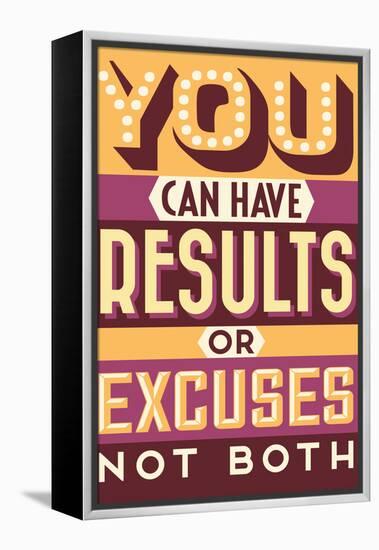 Results Not Excuses-Vintage Vector Studio-Framed Stretched Canvas