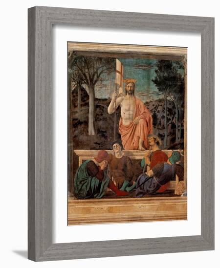 Resurrection of Christ,  by Piero della Francesca, 1450-63. Palazzo del Comune, Arezzo, Italy-Piero della Francesca-Framed Art Print