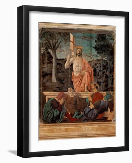 Resurrection of Christ,  by Piero della Francesca, 1450-63. Palazzo del Comune, Arezzo, Italy-Piero della Francesca-Framed Art Print