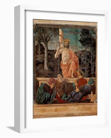 Resurrection of Christ,  by Piero della Francesca, 1450-63. Palazzo del Comune, Arezzo, Italy-Piero della Francesca-Framed Art Print