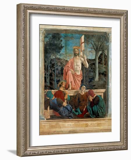 Resurrection of Christ,  by Piero della Francesca, 1450-63. Palazzo del Comune, Arezzo, Italy-Piero della Francesca-Framed Art Print