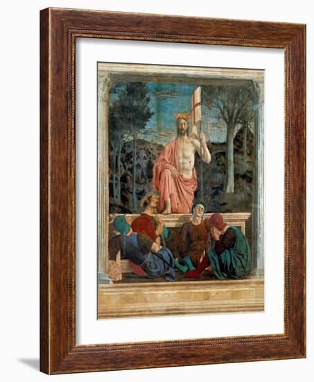 Resurrection of Christ,  by Piero della Francesca, 1450-63. Palazzo del Comune, Arezzo, Italy-Piero della Francesca-Framed Art Print