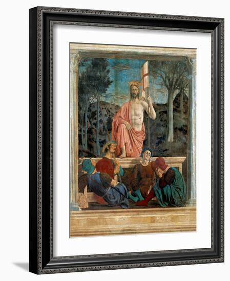 Resurrection of Christ,  by Piero della Francesca, 1450-63. Palazzo del Comune, Arezzo, Italy-Piero della Francesca-Framed Art Print