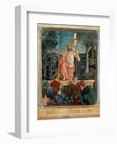 Resurrection of Christ,  by Piero della Francesca, 1450-63. Palazzo del Comune, Arezzo, Italy-Piero della Francesca-Framed Art Print