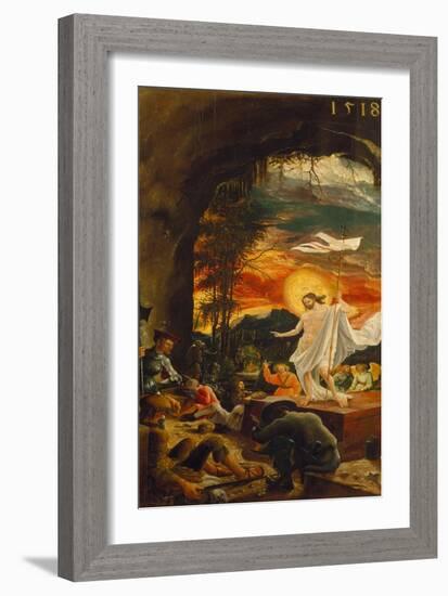 Resurrection of Christ (Exterior Panel of the Predella of the Sebastian Altarpiece), 1518-Albrecht Altdorfer-Framed Giclee Print