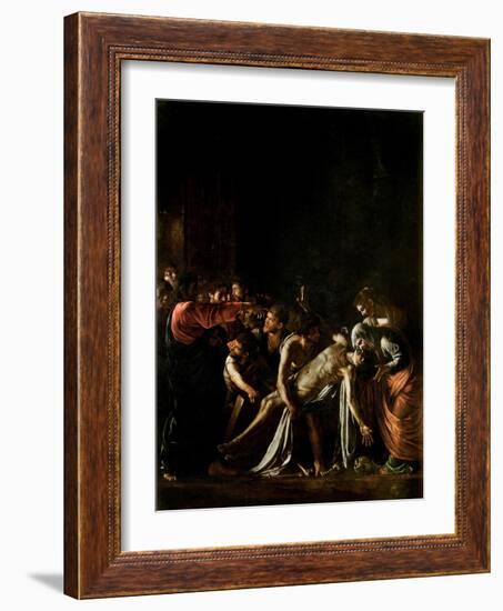 Resurrection of Lazarus-Caravaggio-Framed Giclee Print