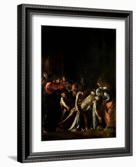 Resurrection of Lazarus-Caravaggio-Framed Giclee Print