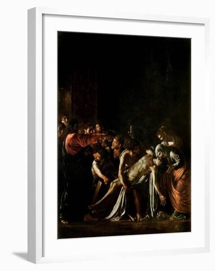 Resurrection of Lazarus-Caravaggio-Framed Giclee Print