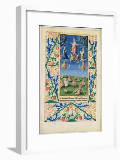 Resurrection of the Saved, from the Book of Hours of Louis D'Orleans, 1469-Jean Colombe-Framed Giclee Print