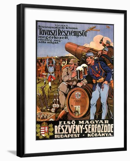 Resveny-Serfozode: Budapest , Hungary Beer, c.1914-null-Framed Giclee Print