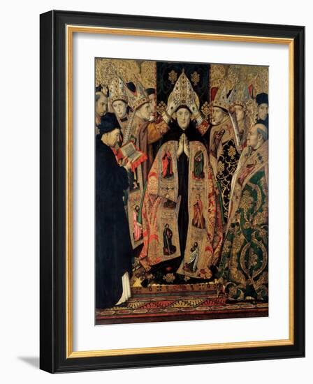 Retable De Saint Augustin - the Consecration of Saint Augustine - Peinture De Huguet, Jaume (1412-1-Jaume Huguet-Framed Giclee Print