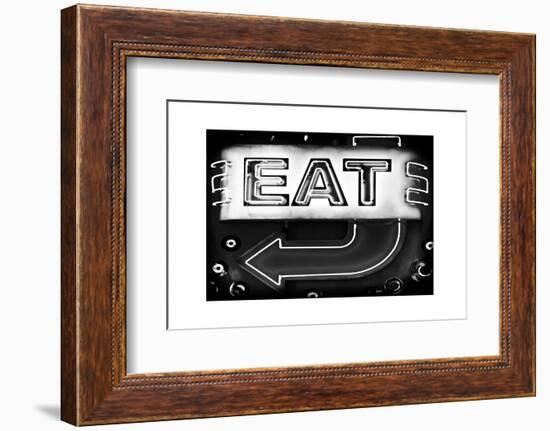 Retail Signage "Eat", Restaurant Sign, New Yorka, White Frame, Full Size Photography-Philippe Hugonnard-Framed Photographic Print