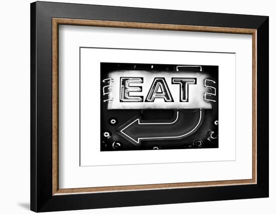 Retail Signage "Eat", Restaurant Sign, New Yorka, White Frame, Full Size Photography-Philippe Hugonnard-Framed Photographic Print