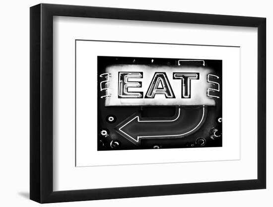 Retail Signage "Eat", Restaurant Sign, New Yorka, White Frame, Full Size Photography-Philippe Hugonnard-Framed Photographic Print