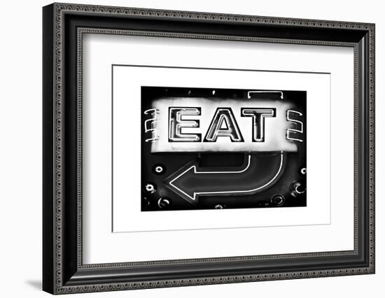 Retail Signage "Eat", Restaurant Sign, New Yorka, White Frame, Full Size Photography-Philippe Hugonnard-Framed Photographic Print