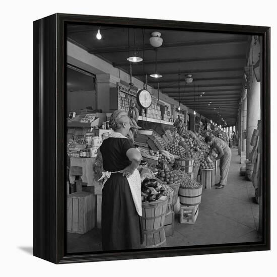 Retail Vegetable Markets Line the Decatur Street Side of the French Market-null-Framed Premier Image Canvas