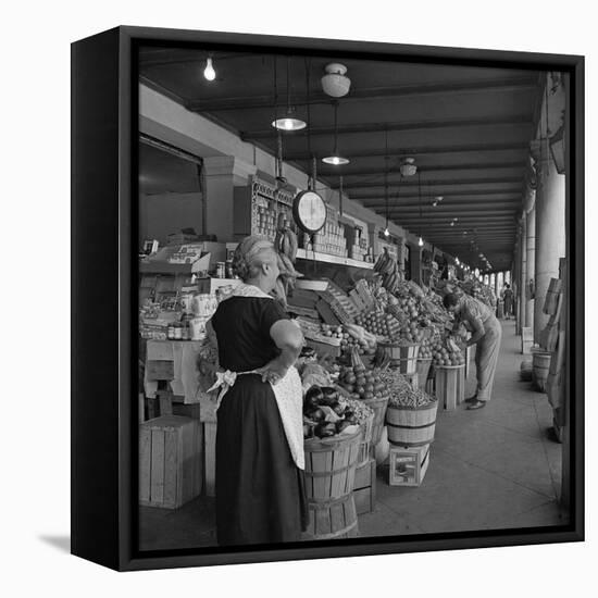 Retail Vegetable Markets Line the Decatur Street Side of the French Market-null-Framed Premier Image Canvas