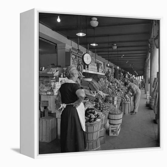 Retail Vegetable Markets Line the Decatur Street Side of the French Market-null-Framed Premier Image Canvas