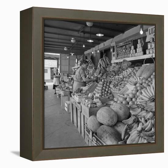 Retail Vegetable Markets Line the Decatur Street Side of the French Market-null-Framed Premier Image Canvas