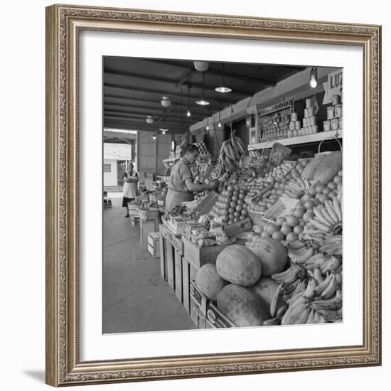 Retail Vegetable Markets Line the Decatur Street Side of the French Market-null-Framed Photographic Print