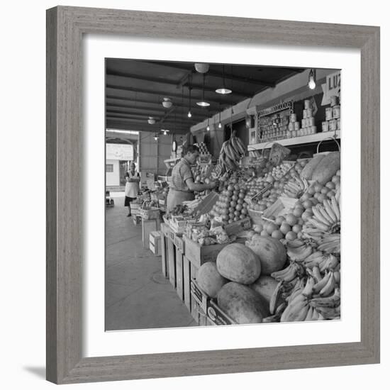 Retail Vegetable Markets Line the Decatur Street Side of the French Market-null-Framed Photographic Print