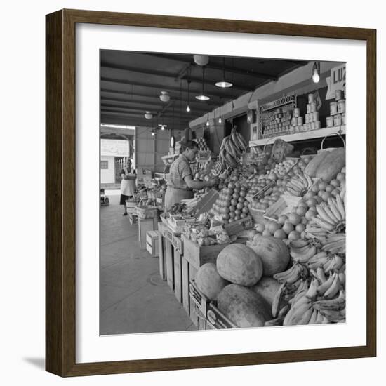 Retail Vegetable Markets Line the Decatur Street Side of the French Market-null-Framed Photographic Print